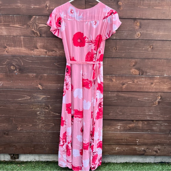 New York & Co Eva Mendes Floral Print Wrap Maxi Dress - Picture 7 of 8